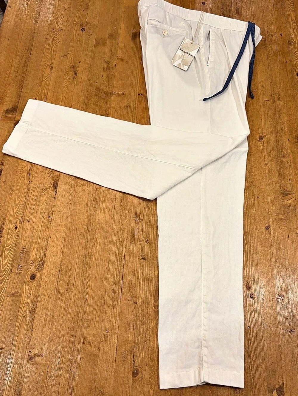 Tommy Bahama Beach Coast Stretch-Linen E-Waist Pants Linen Pants White Size